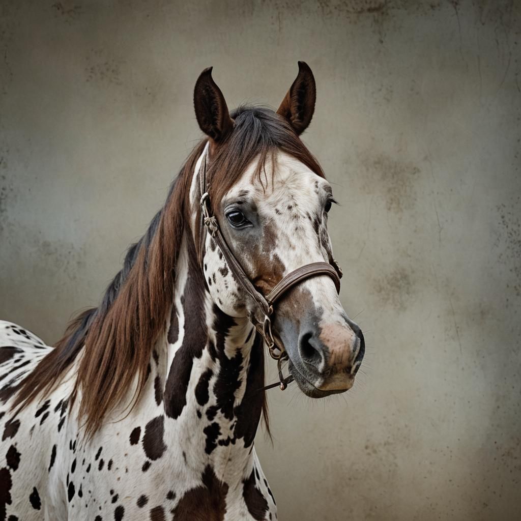 Striking Apaloosa Horse Portrait with Bokeh