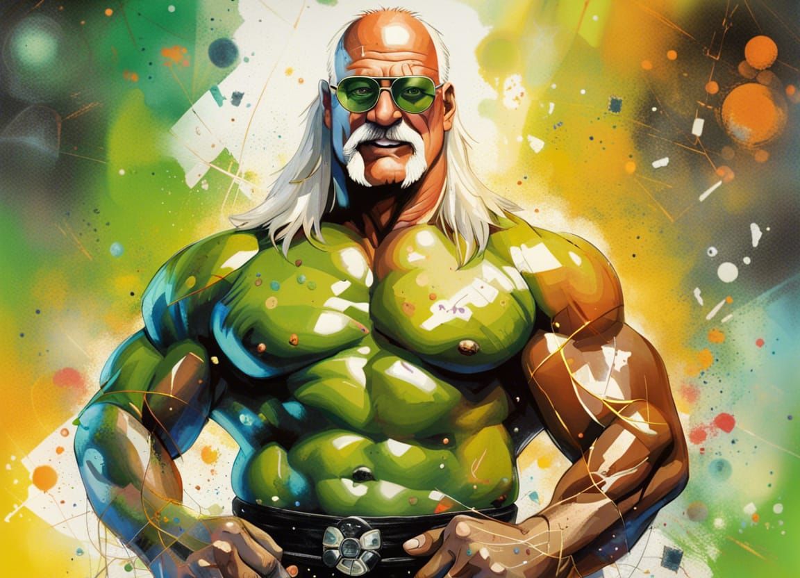 Hulk Hogan Portrait in Fantasy WWF Ring