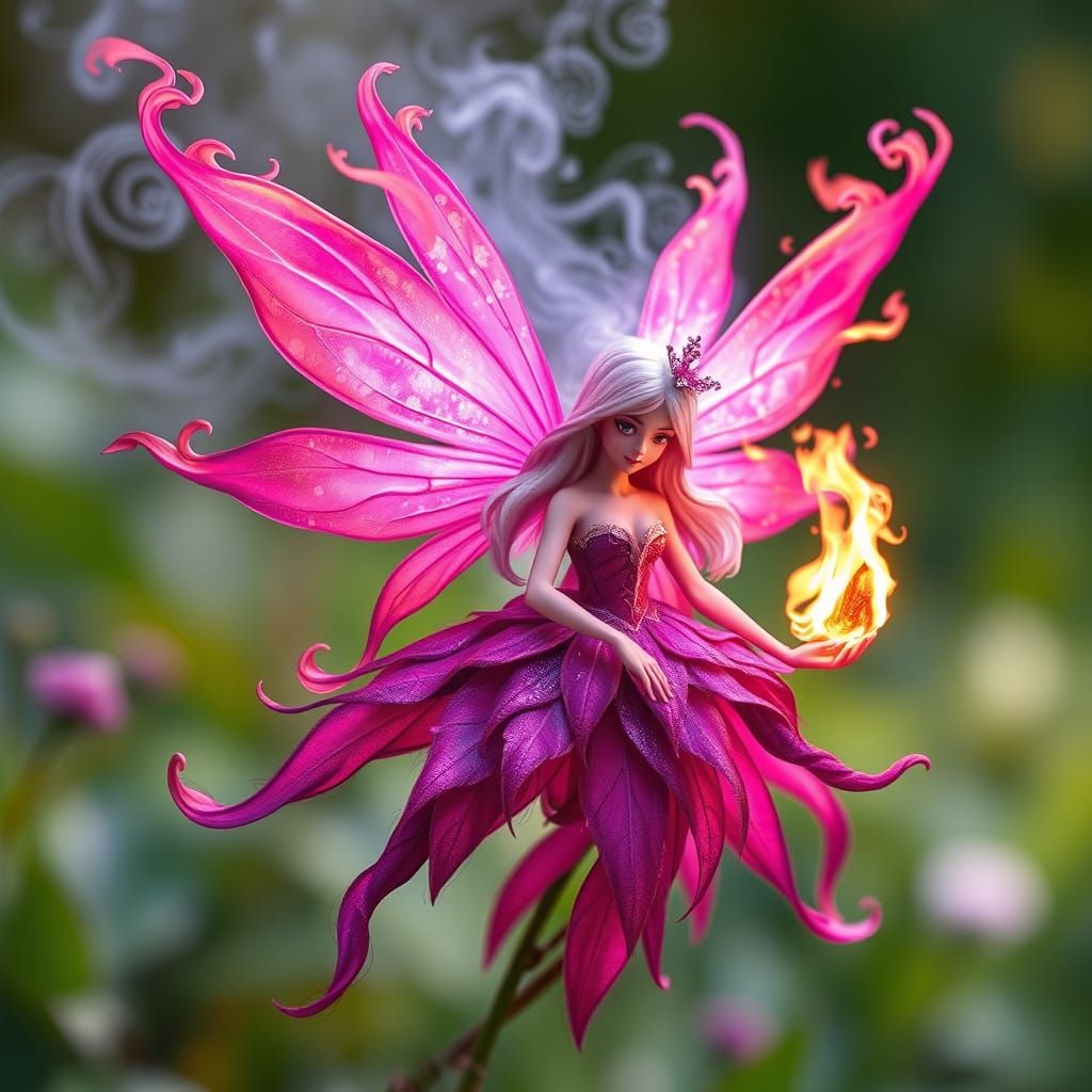 Beautiful Pink and Purple Fire Fairy