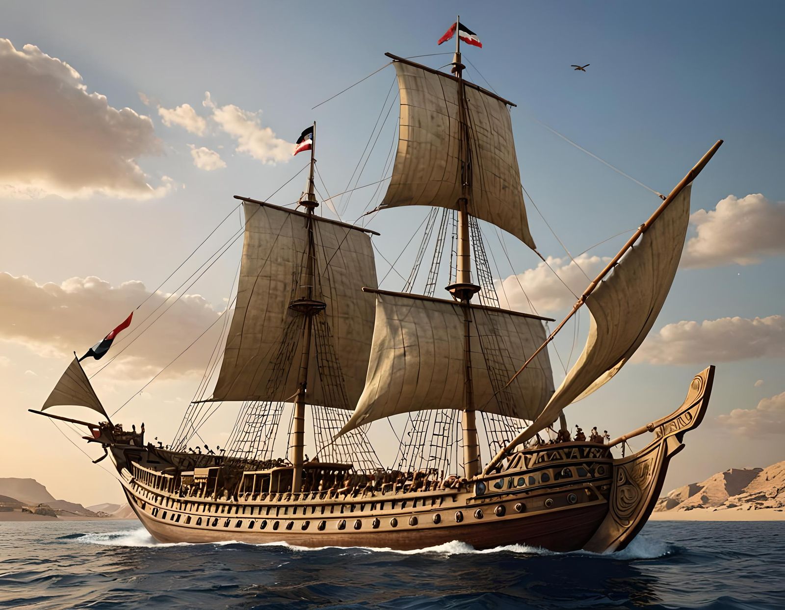 Living Egyptian Trireme Ship Concept