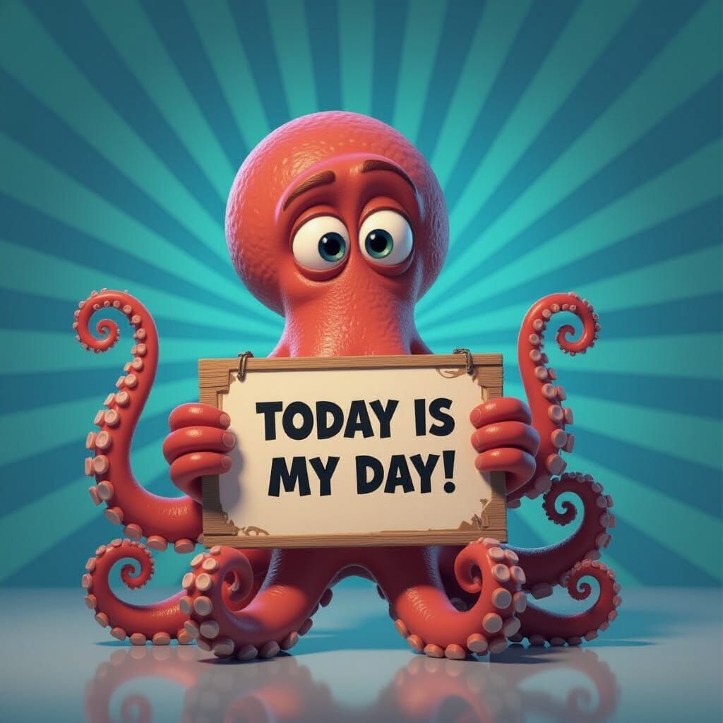 Octopus Celebrates "My Day!" in Pixar Style