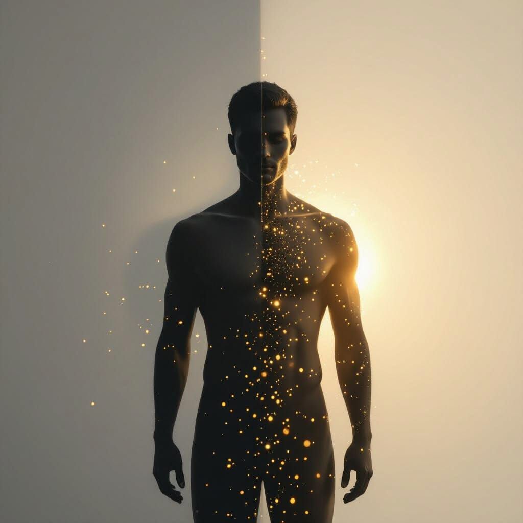 Silhouette Emerges From Monochrome Into Warm Color