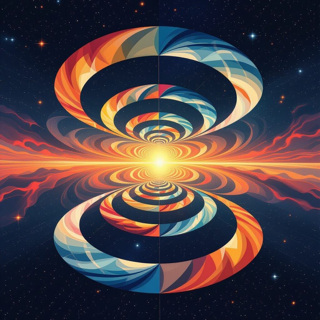 Symmetrical Quantum Worlds in De Stijl Style