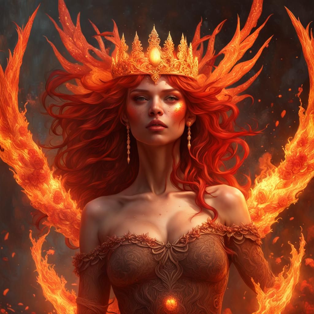 Fiery Fairy Battles Monster with Fire Magic