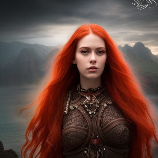 Stunning Nordic Woman with Red Hair