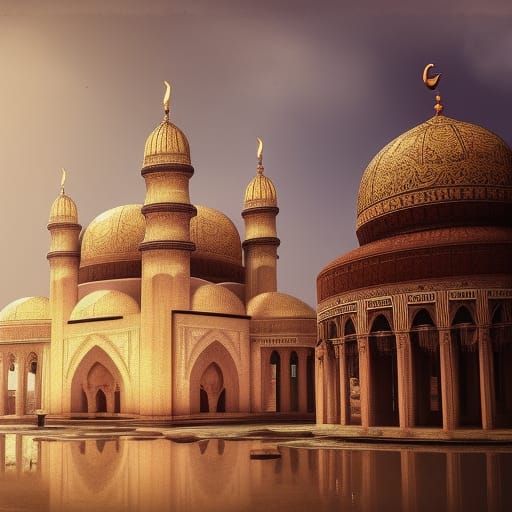 Dramatic Abandoned Islamic Buildings: Digital Matte Painting