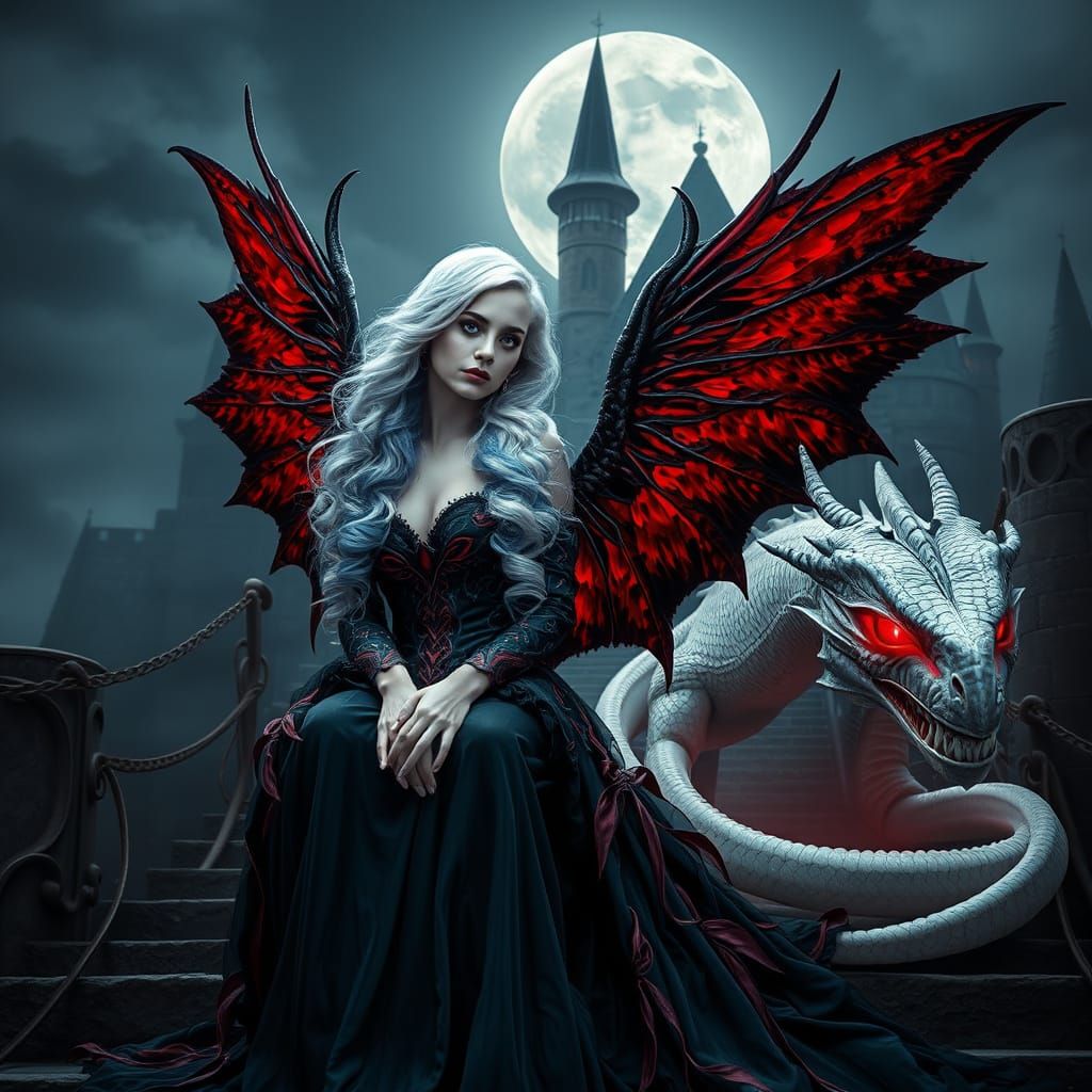 a dark fantasy realism hyper-realistic hyper-vibrant of a wo...