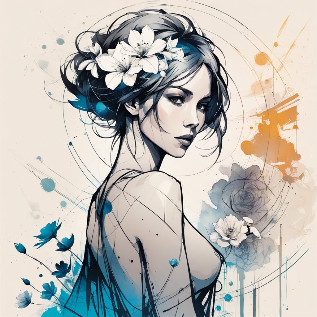 Nude with Flowers: Technical Concept Art