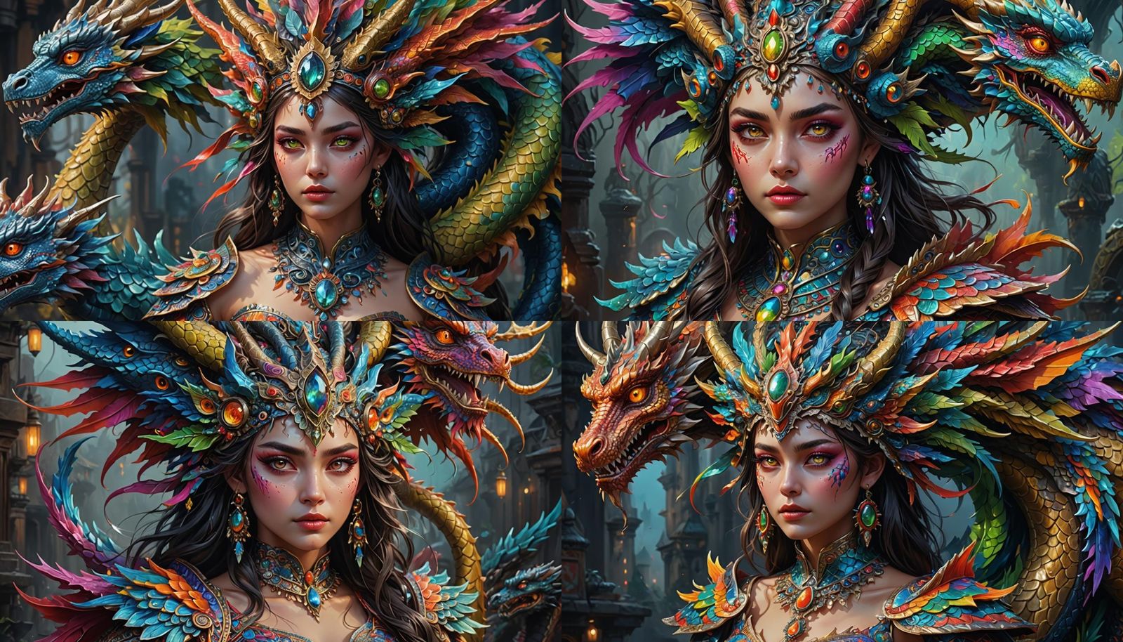 Neon Headdress: A Beautiful Woman in 3D Anime Art