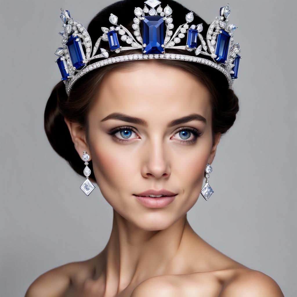 Princess in Sapphire and Diamond Tiara Design