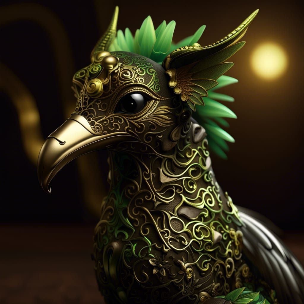 Griffin and Chocolate Hybrid in Steampunk Style