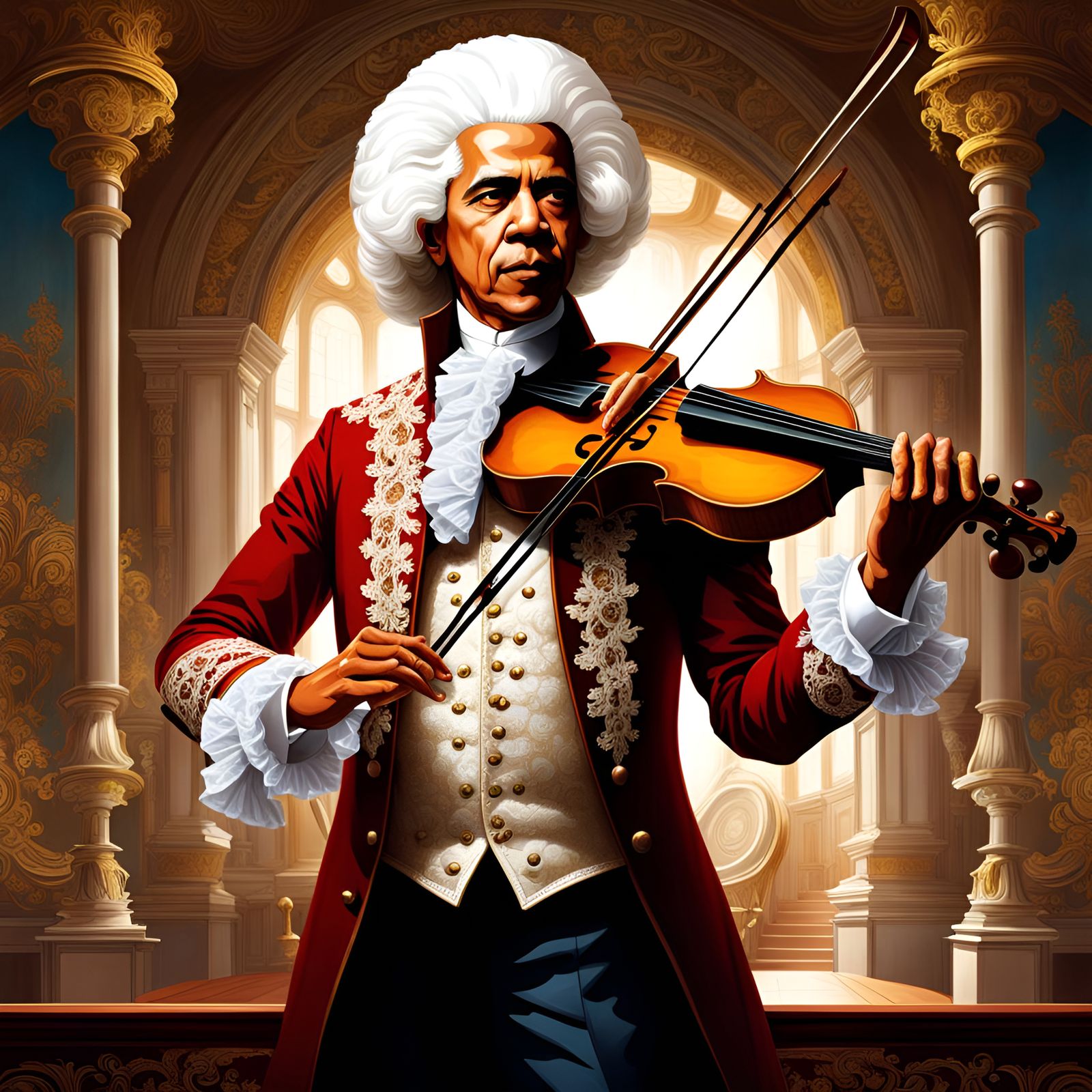 Barack Obama as Baroque Violinist