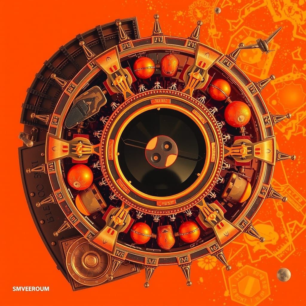 Dynamic Fusion Layered Technology Abstract Art