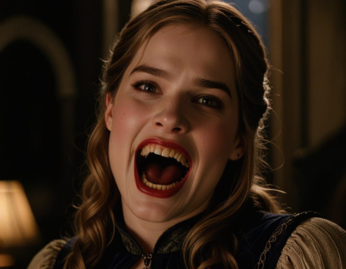 Vampire Elizabeth Lail Reveals Fangs in Roaring Portrait