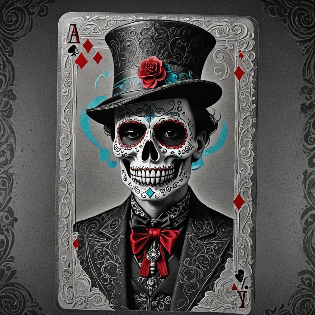 Sugar Skull Zoot Suiter Ace: Noir Film Still