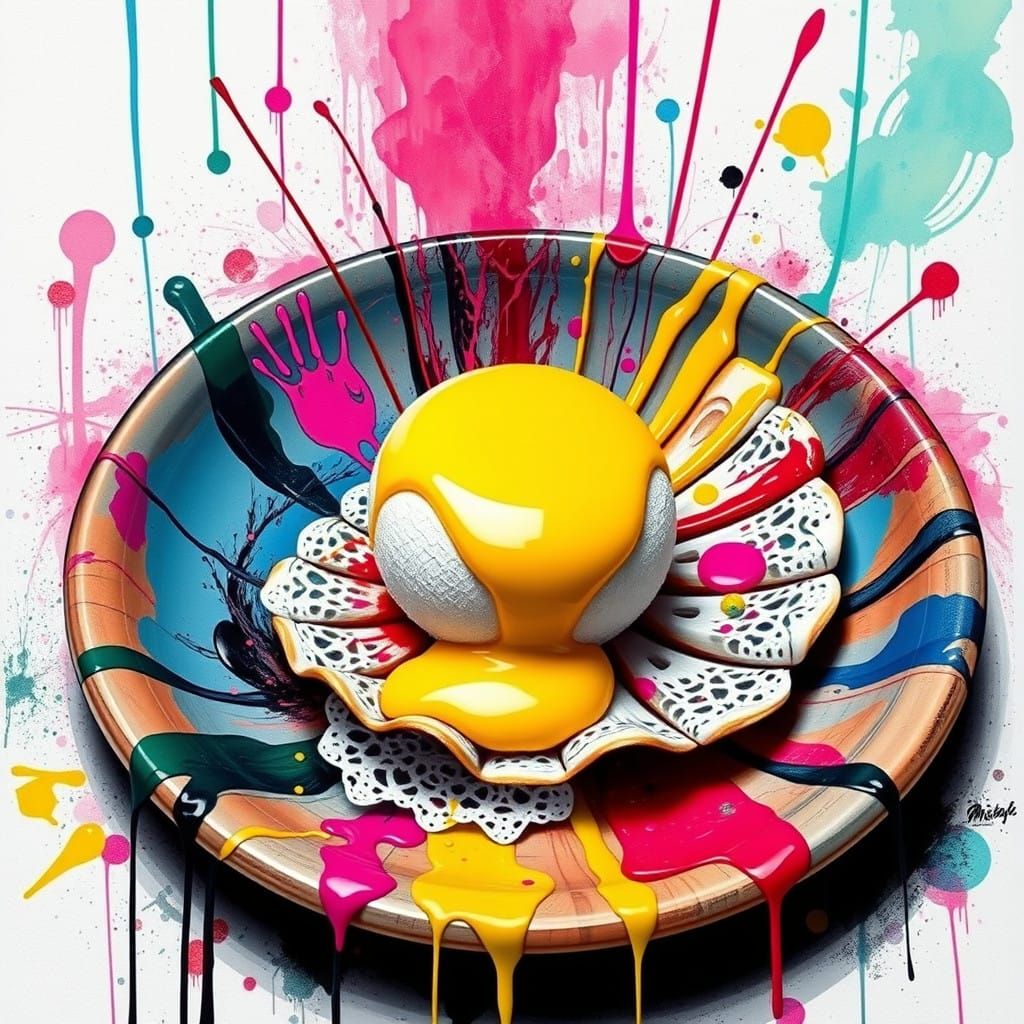 Vibrant Graffiti Masterpiece: Street Art on a Plate