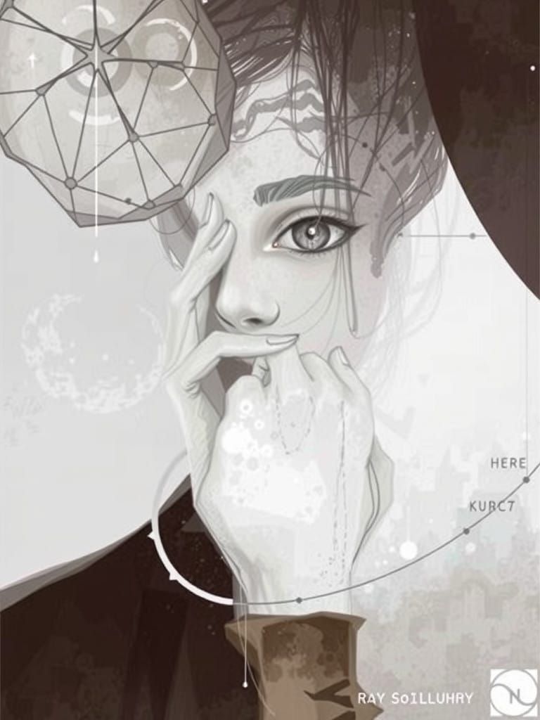 Ethereal Portrait of a Mysterious Woman in Monochromatic Abs...