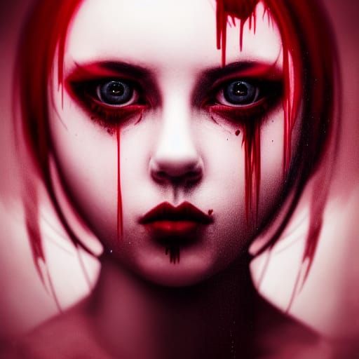 Bloody Eyes: Mysterious Ominous Horror Portrait