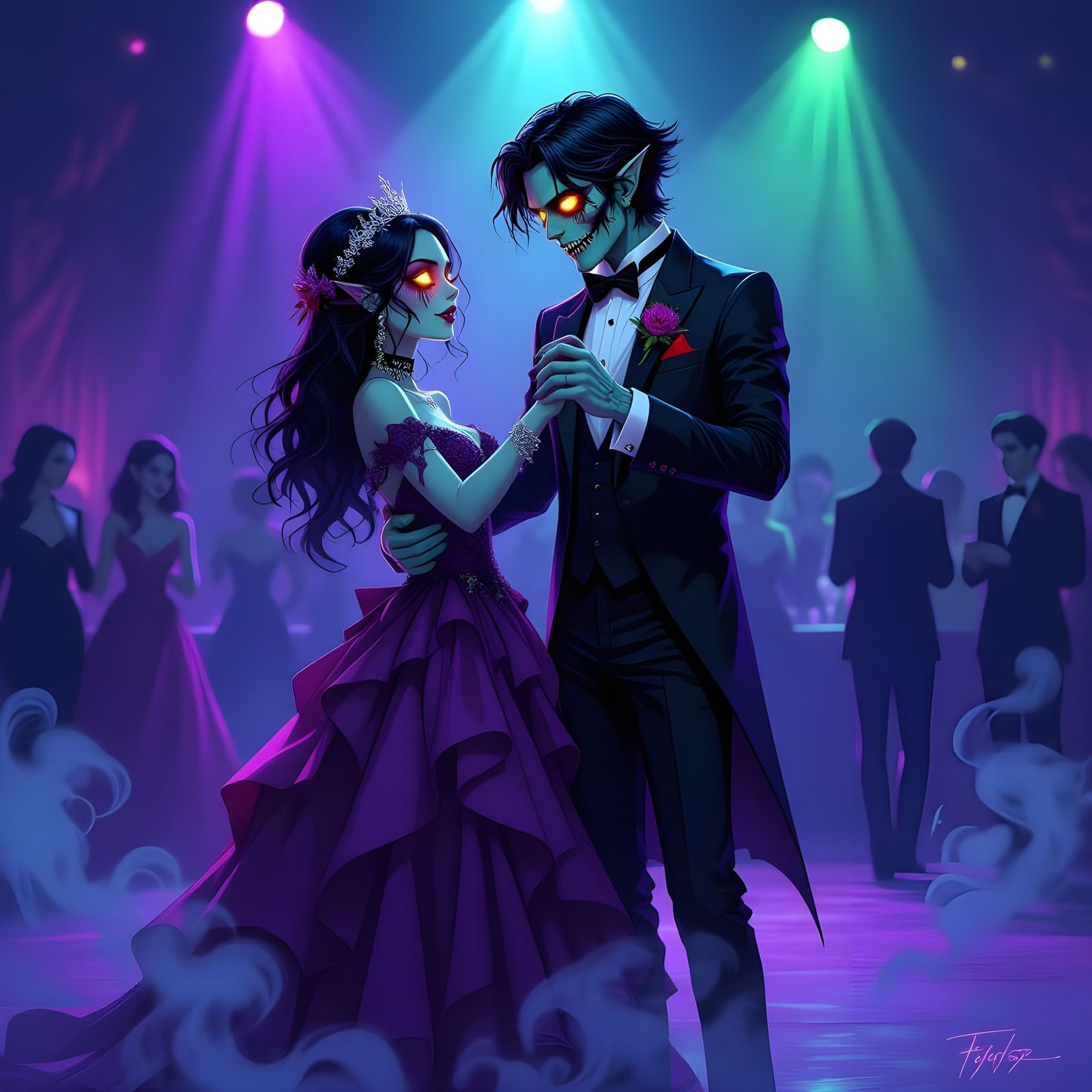Gothic Prom Night: Zombie and Vampire Teens Dance