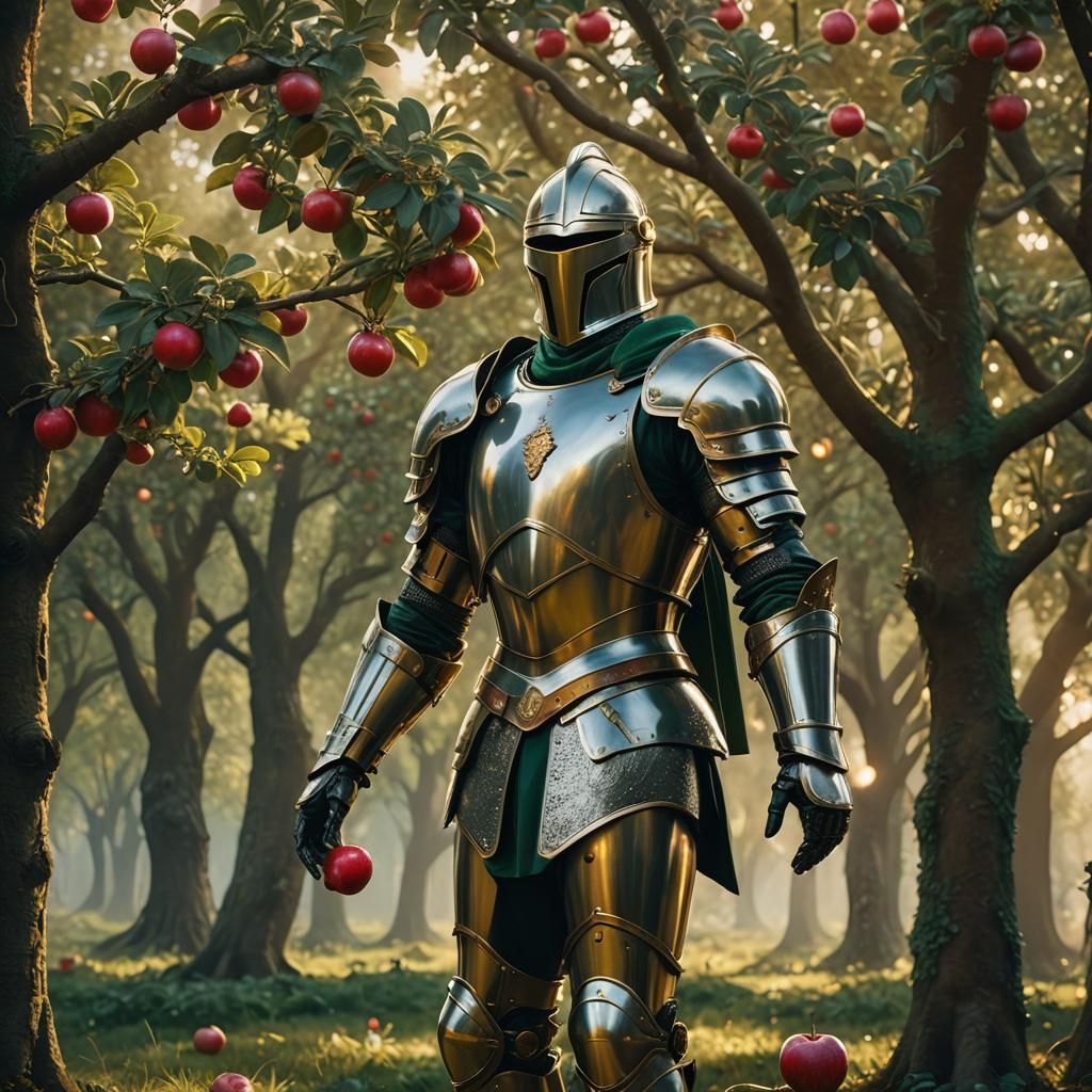 Apple Armour in Mystical Orchard: Fantasy Concept Art