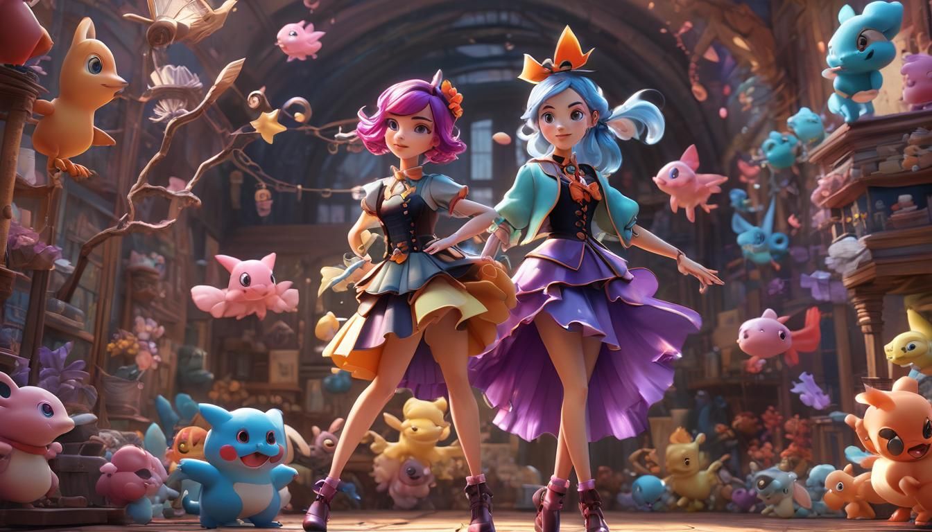 Pokémon Girl in Victorian Outfit: Pixar Concept Art