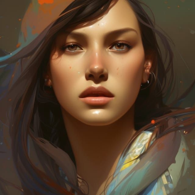Detailed Portrait of Native Beauty, Hyperdetailed Art