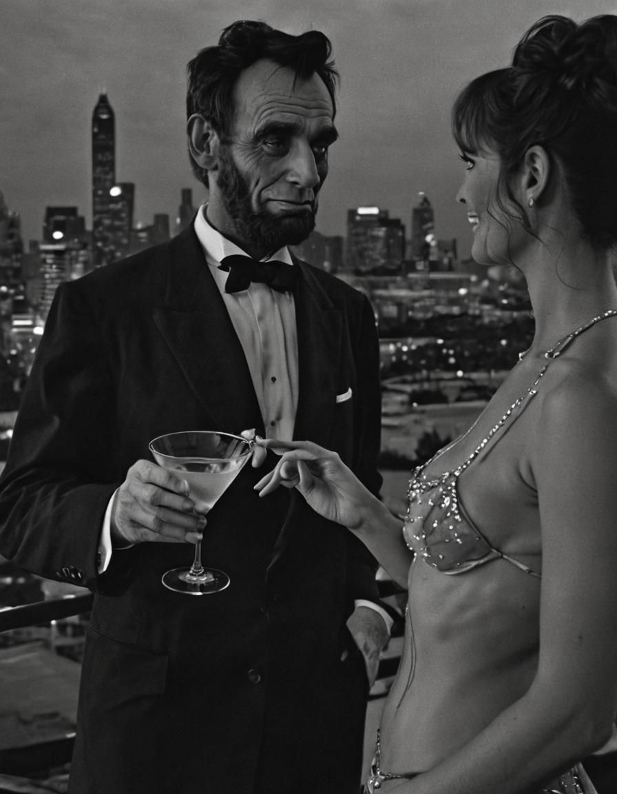 Bond-Inspired Abraham Lincoln in High-Stakes Glamour