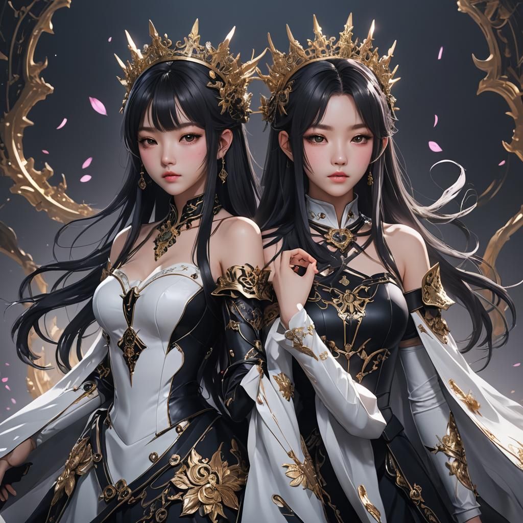 Dark K-Pop Princess: 3D Anime Art