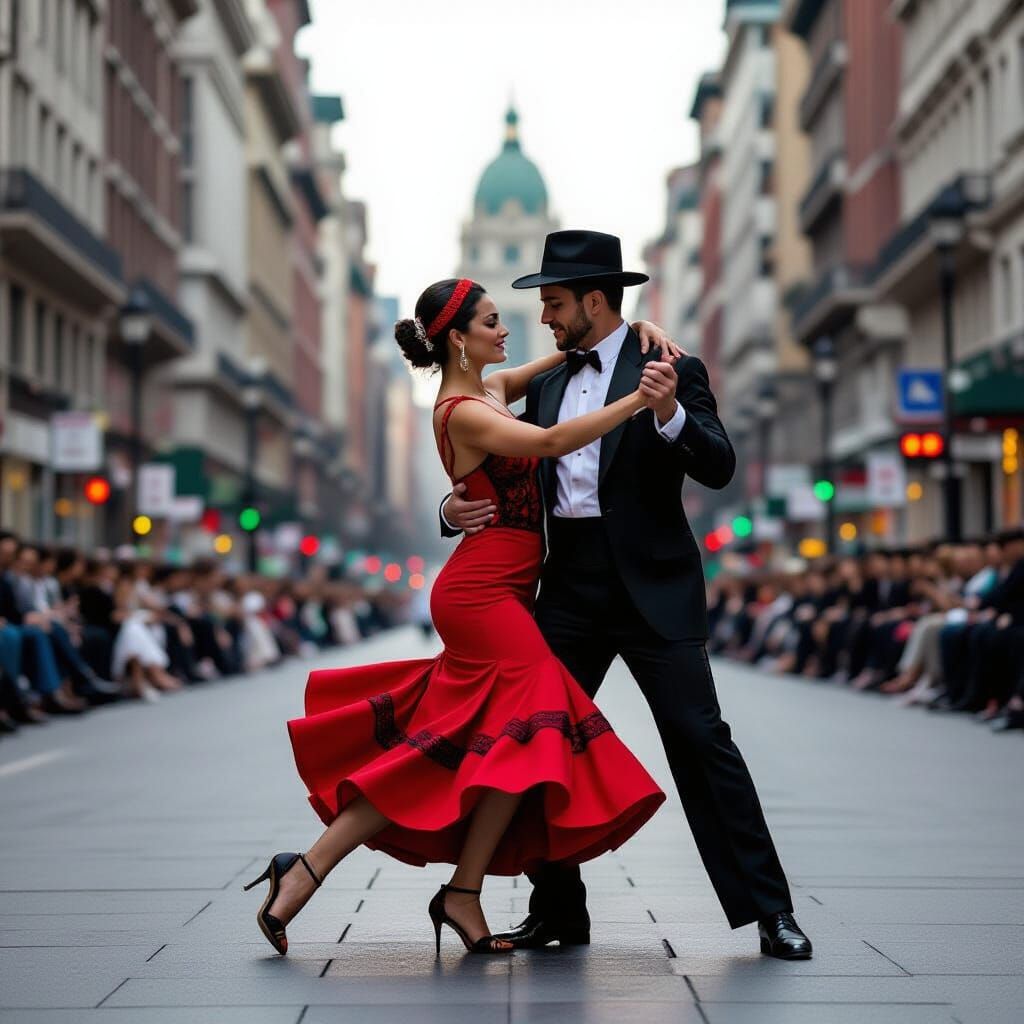 Passionate Tango Dancers in Buenos Aires