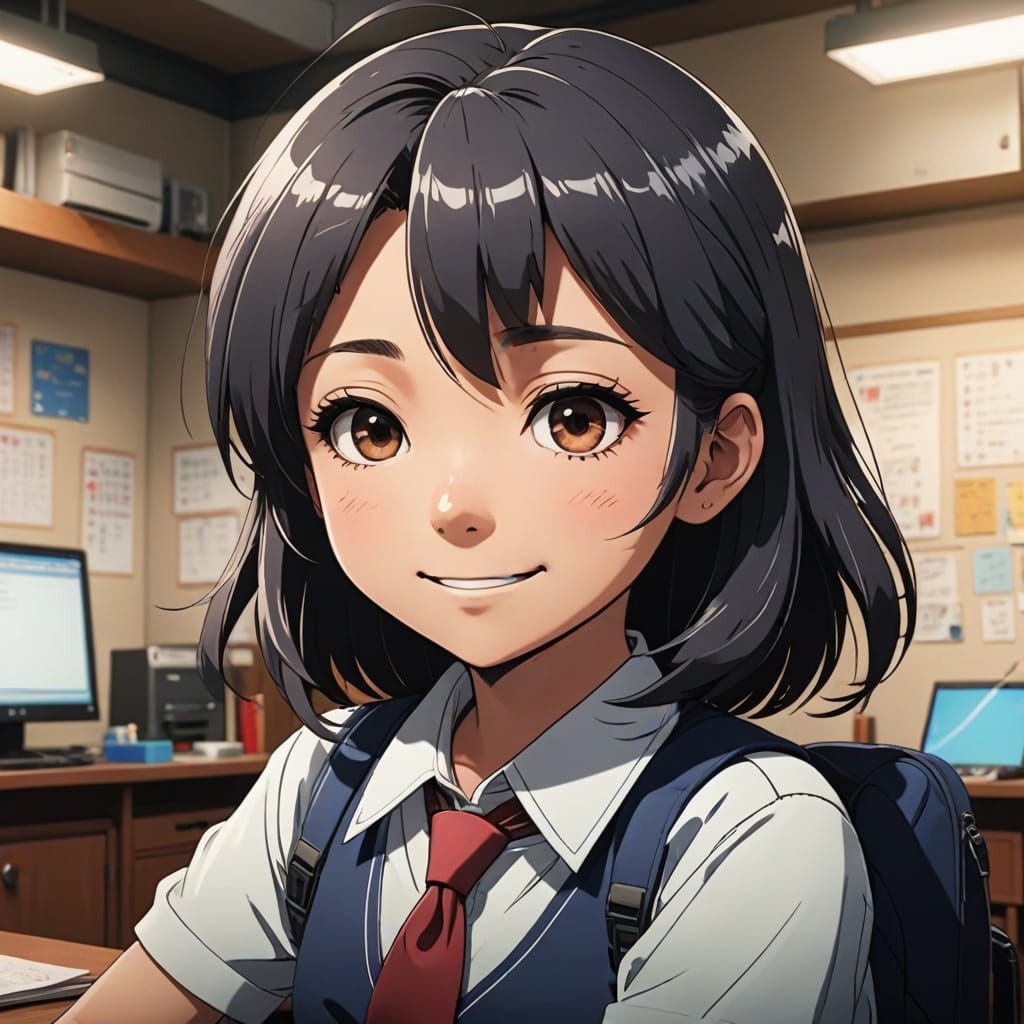 Chibi Kokuko in Vibrant Anime Style