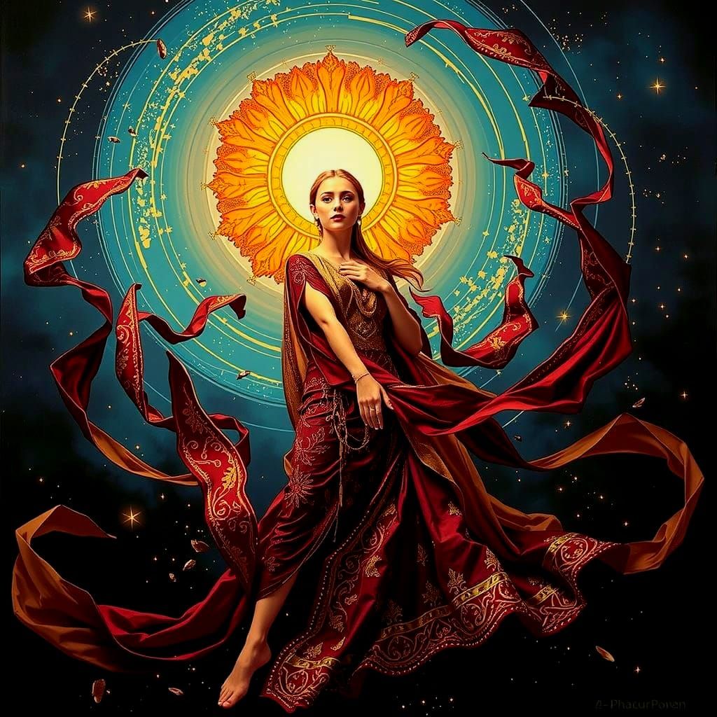 Divine Femininity Celestial Vision with Golden Halo