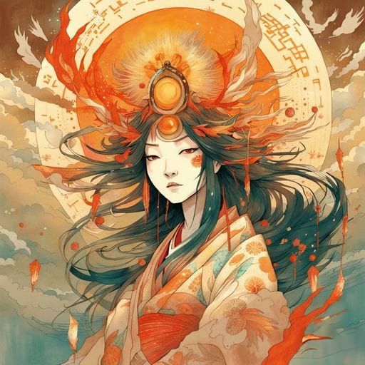 Amaterasu: Goddess of the Sun in Fractal Art
