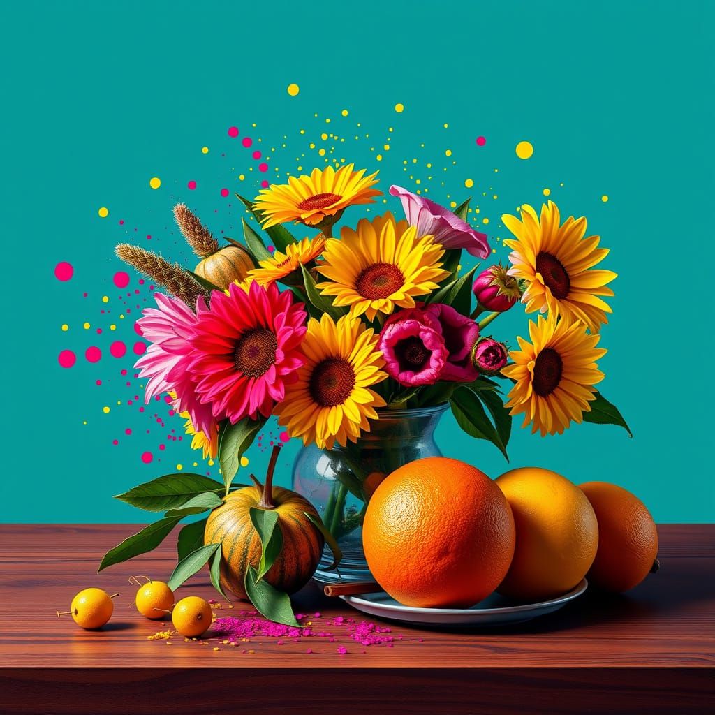 Pop Art Still Life in Roy Lichtenstein Style