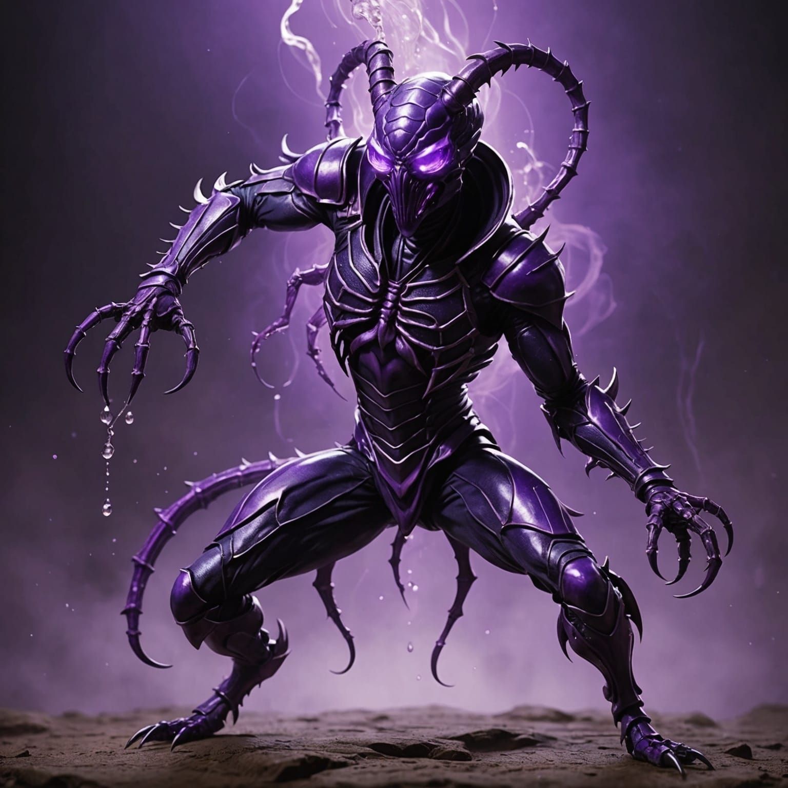 Purple Scorpion Man with Aura