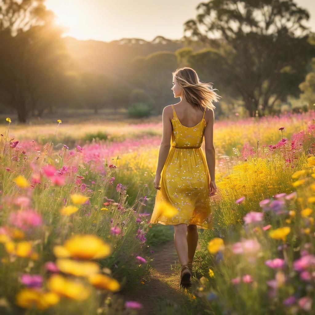 Dreamy Australian Wildflower Meadow Landscape Photography