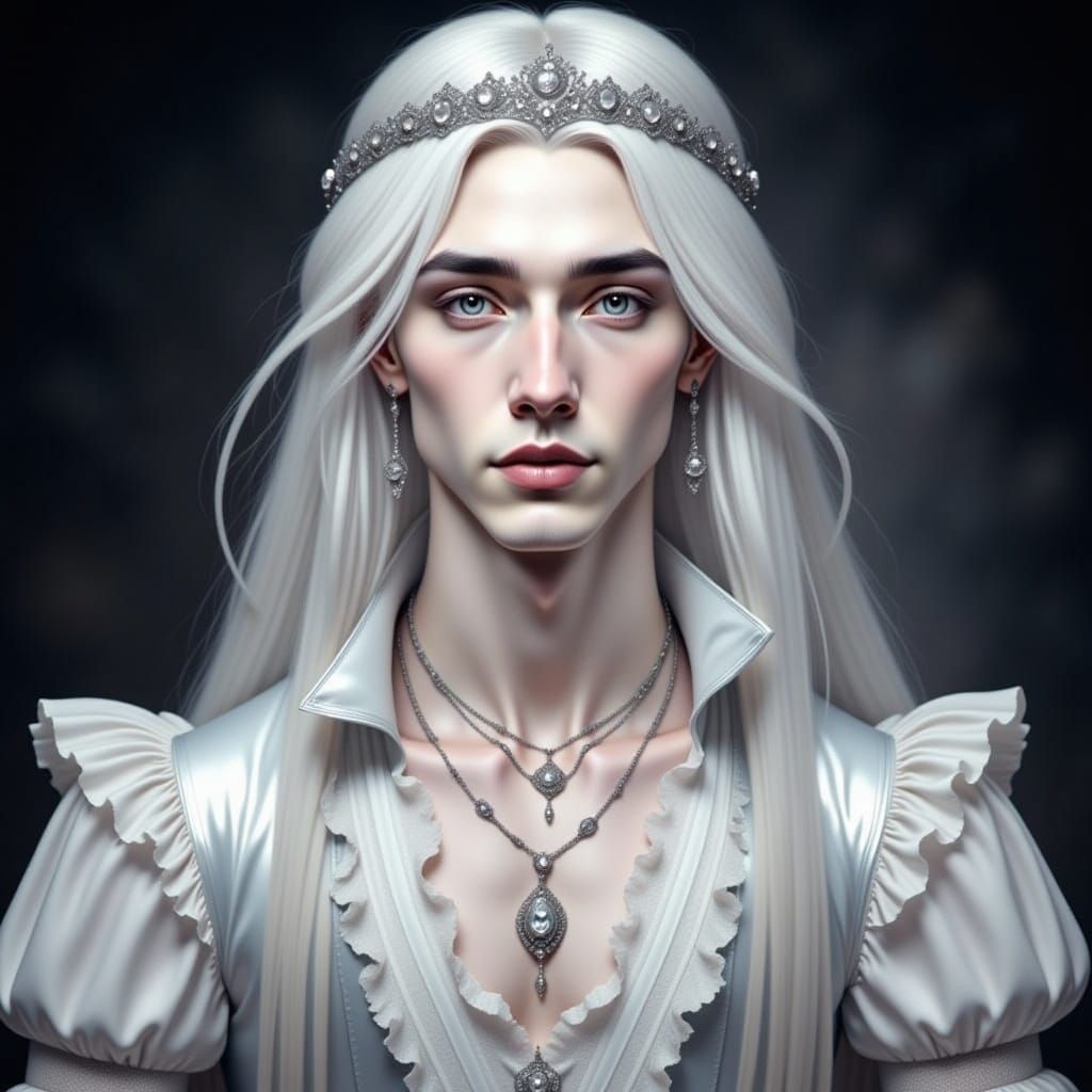 Portrait of a Beautiful Young Man with Silver Tiara