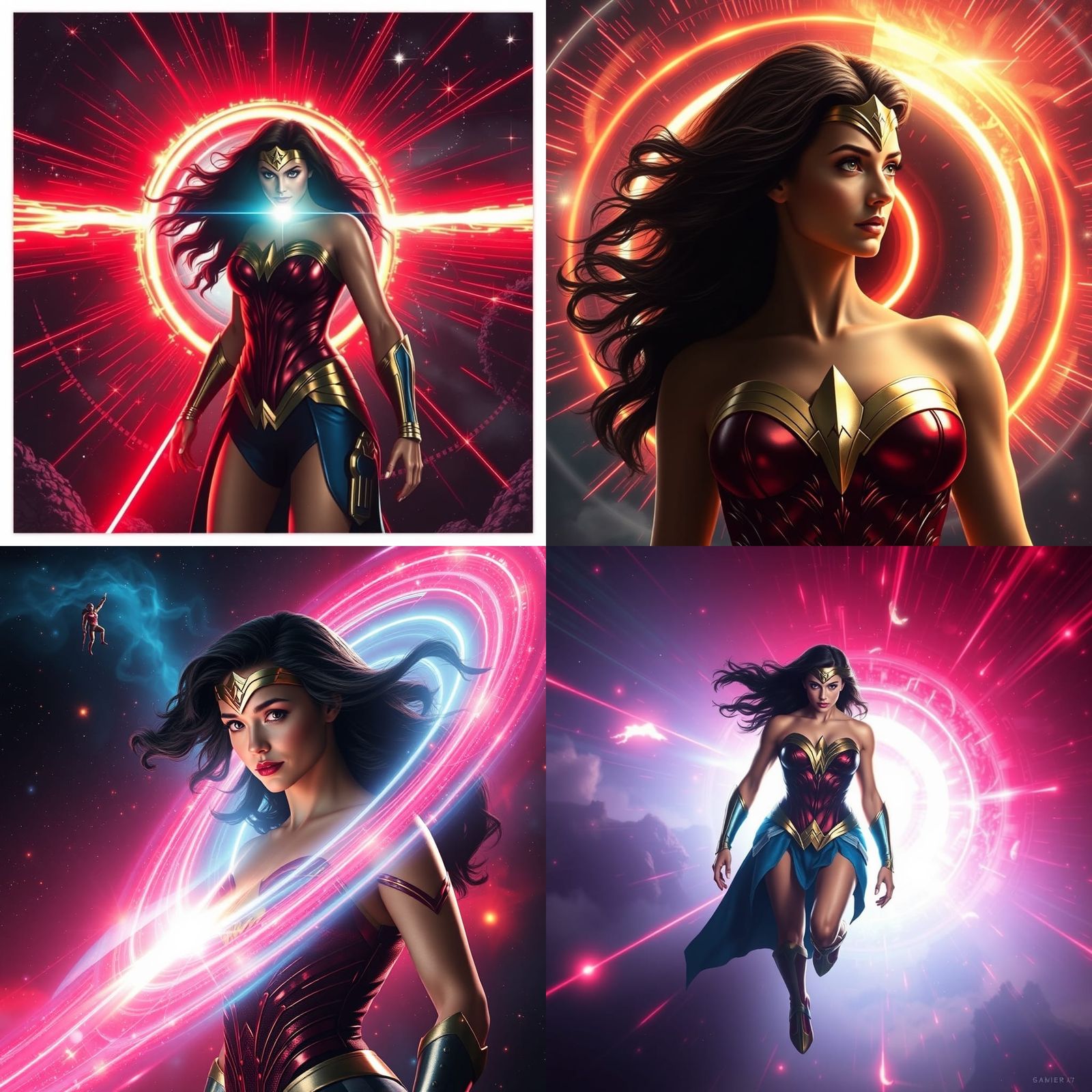 Wonder Woman in Wormhole Redshift Transit
