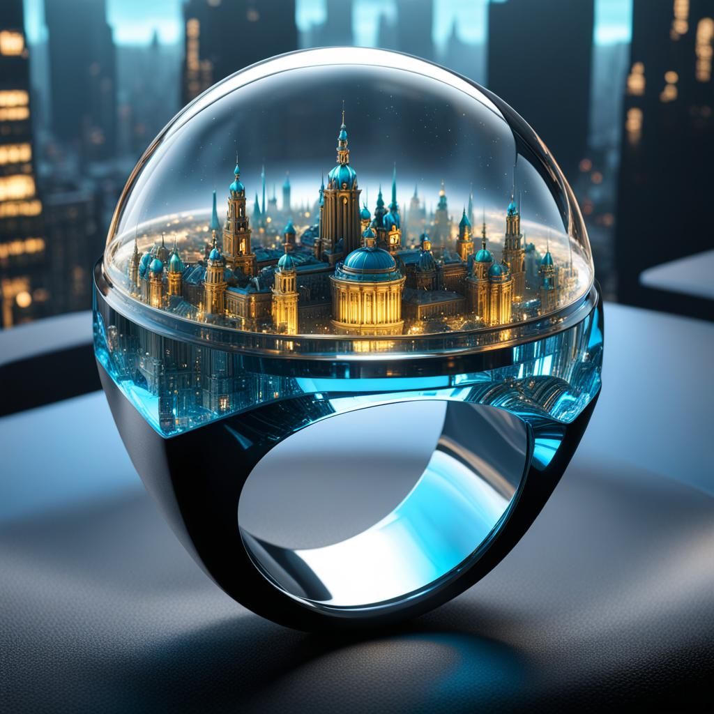 Kyiv in Glass Ring: Sci-Fi 3D Art