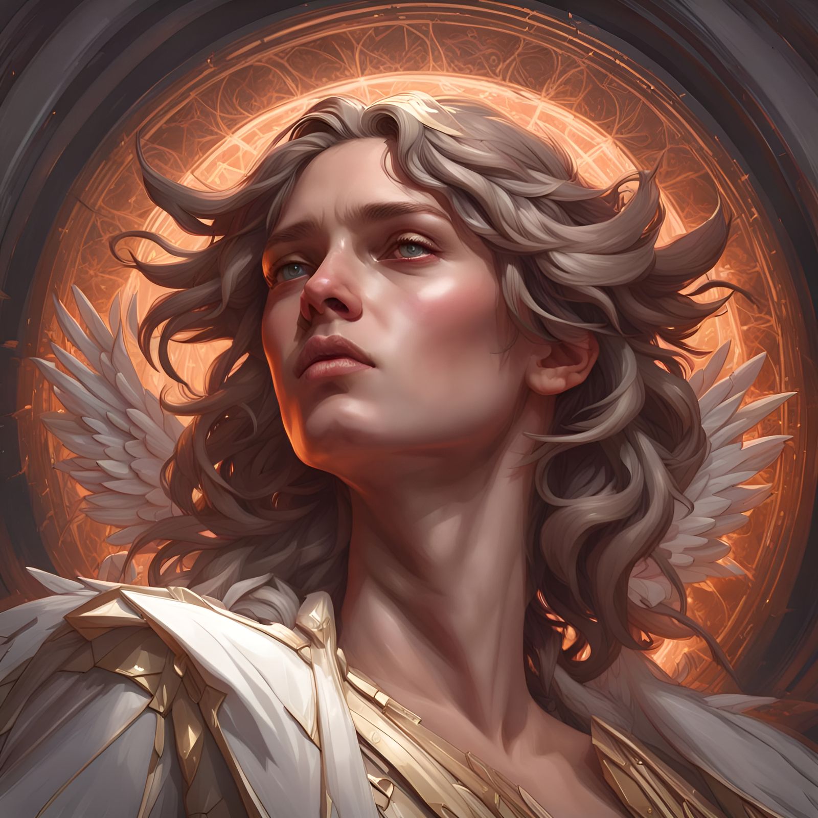 Archangel Gabriel Portrait in Hyperdetailed Style