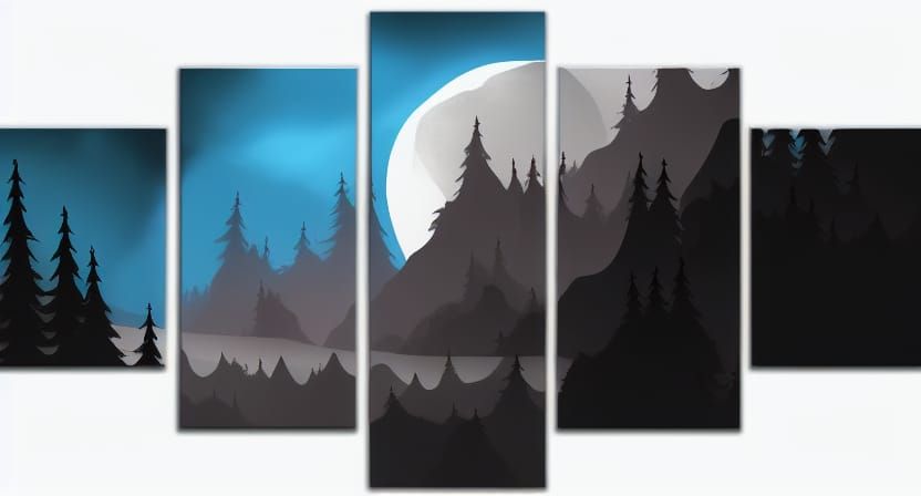 Dark Forest Inky Abyss Swamp Under Stormy Moon