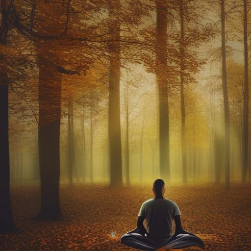 Dreamy Abstract Meditation Scene in Warm Colors