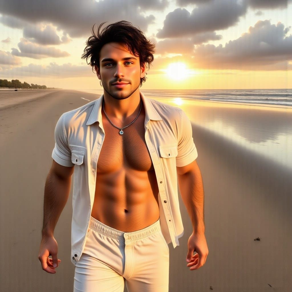 Ruggedly Handsome Man Captured in Super Hyperrealism Style