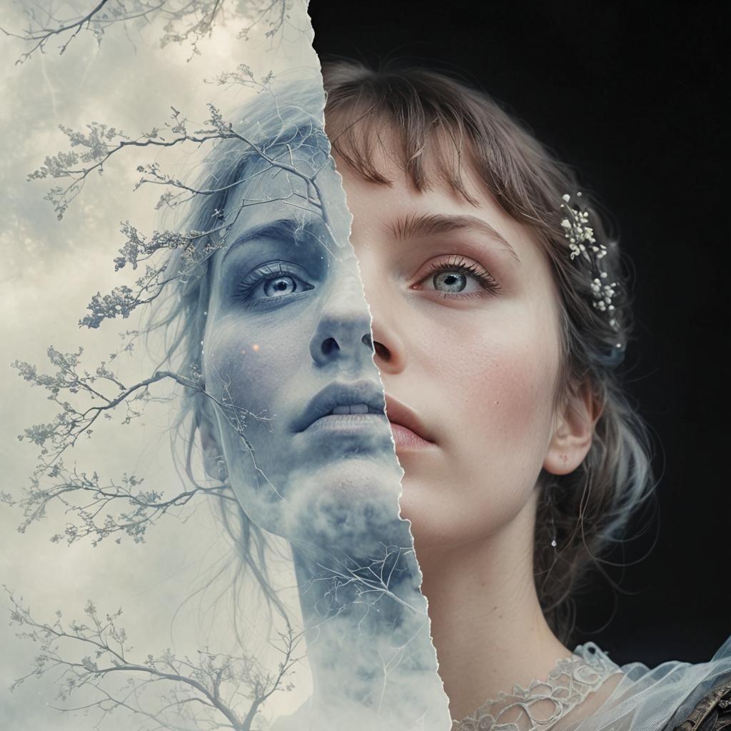 Ethereal Fantasy Woman in Fog