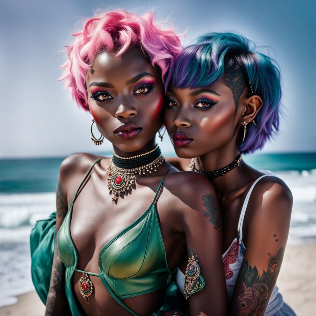 Stunning Senegalese Goblins in Double Exposure Portrait