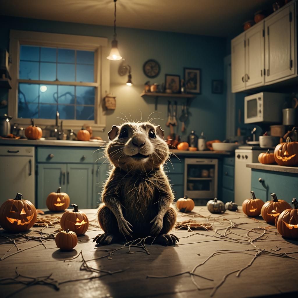 Creepy Gopher's Halloween Feast in Burton Style