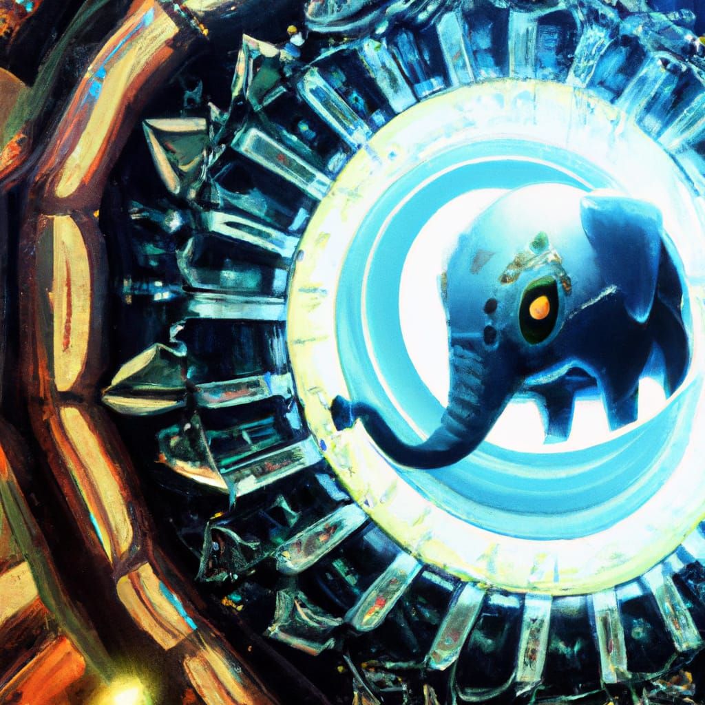 Elephant Pilot in Art Nouveau Spaceship