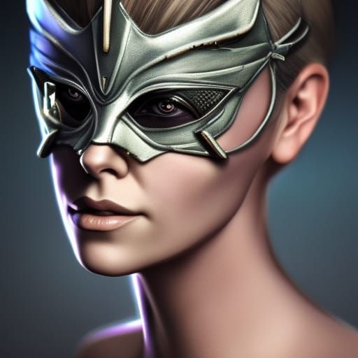 Charlize Theron in Cyberpunk Masquerade Mask
