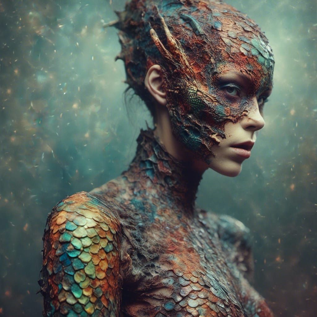 Ethereal Reptile Woman in Ultra-High Detail