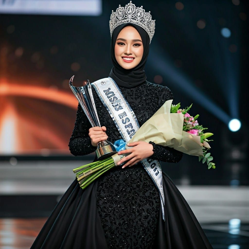 Confident Korean Princess Wins Miss Universe in Elegant Blac...