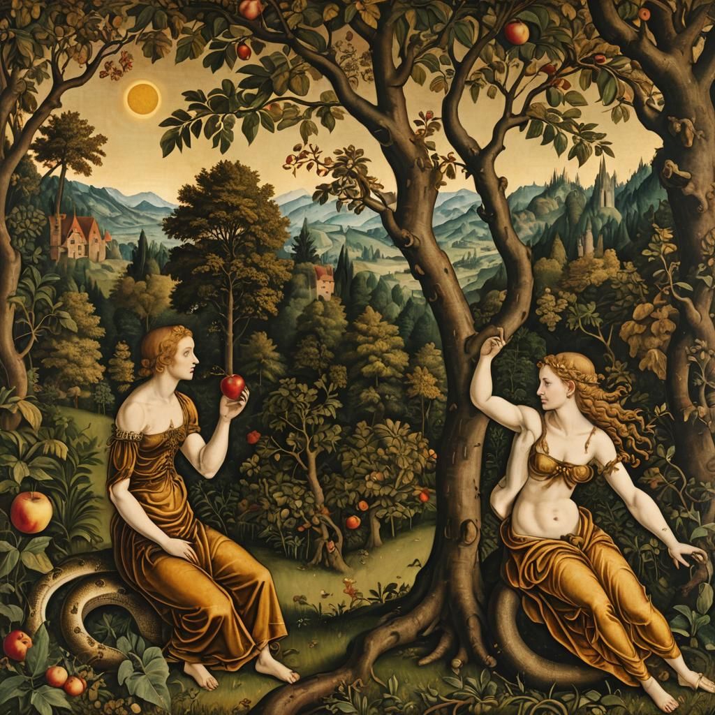 Adam and Eve in Eden: Biblical Illustration